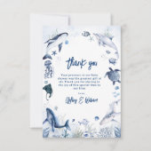 アホイ！海の男の子の赤ちゃんシャワーの下の男の子だ サンキューカード (正面)