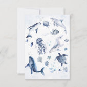 アホイ！海の男の子の赤ちゃんシャワーの下の男の子だ サンキューカード (裏面)