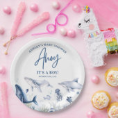 アホイ!海の男の子の赤ちゃんシャワーの下の男の子だ ペーパープレート (パーティー)