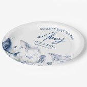 アホイ!海の男の子の赤ちゃんシャワーの下の男の子だ ペーパープレート (アングル)