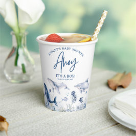 アホイ！海の男の子の赤ちゃんシャワーの下の男の子だ 紙コップ