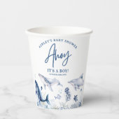 アホイ！海の男の子の赤ちゃんシャワーの下の男の子だ 紙コップ (正面)