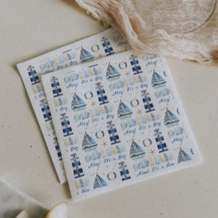 アホイ!海の航海の下の少年 スタンダードカクテルナプキン