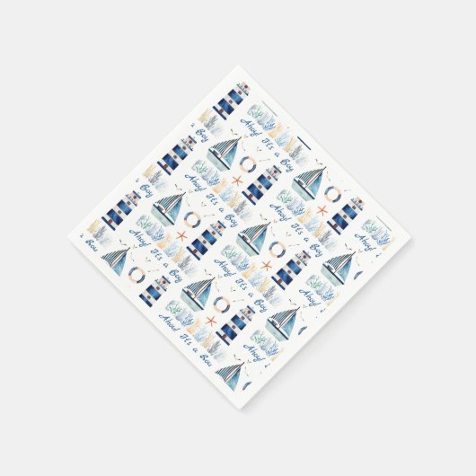 アホイ!海の航海の下の少年 スタンダードカクテルナプキン (角)