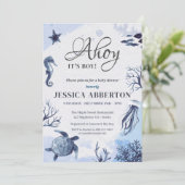 アホイ、海の赤ちゃんシャワーの下にかわいい少年 招待状 (スタンド正面)