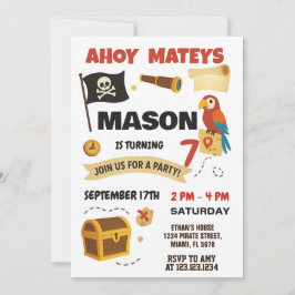 アホイ！海賊版誕生日招待状 子供へ 招待状