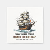 アホイ!海賊船第8誕生日 スタンダードカクテルナプキン (正面)