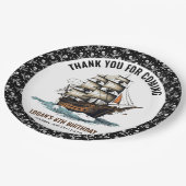 アホイ！海賊船第8誕生日 ペーパープレート (アングル)