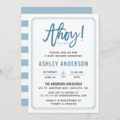 アホイ!男の子いかりの赤ちゃんシャワー招待状 招待状 (正面/裏面)