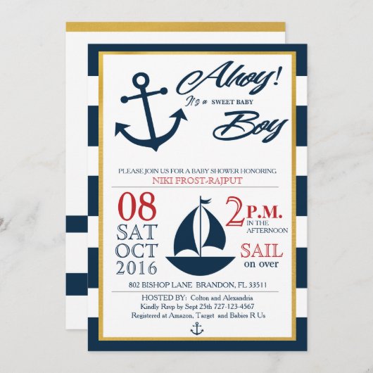 アホイ！男の子だ！ 招待状 (正面/裏面)