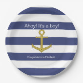 アホイ！男の子だ！青い白い赤航海のちゃんシャワー ペーパープレート (正面)