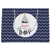 アホイ!男の子の帆船の赤ん航海のだシャワー ラージペーパーバッグ (正面)