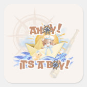 アホイ！男の赤ちゃんシャワーシール スクエアシール (正面)