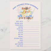 アホイ！男の赤ちゃんシャワースクランブルゲームカード 便箋 (正面)