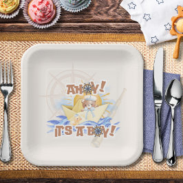 アホイ！男の赤ちゃんシャワー ペーパープレート