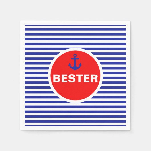 アホイ！航海のいかりセーラーパーティーナプキンス スタンダードカクテルナプキン (正面)