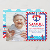 アホイ!誕生日航海のパーティフォト招待状 招待状 (正面/裏面)