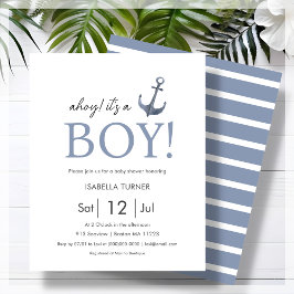 アホイ！Boy Baby Shower Budget招待状
