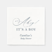 アホイ！Boy Baby Shower Navy Blue スタンダードカクテルナプキン (正面)