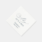 アホイ！Boy Baby Shower Navy Blue スタンダードカクテルナプキン (角)