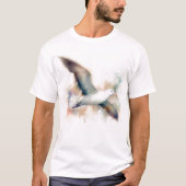 アホウドリの飛翔ウォーターカラーアート Tシャツ (正面)