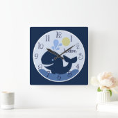 アホパーソナライズされたイマテホエールベビー時計 スクエア壁時計 (ホーム)