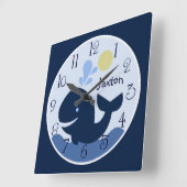 アホパーソナライズされたイマテホエールベビー時計 スクエア壁時計 (傾斜)