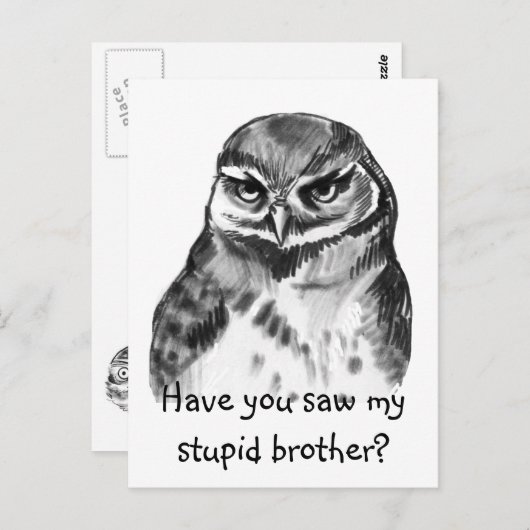 アホフクロウを見た？ ポストカード (正面/裏面)