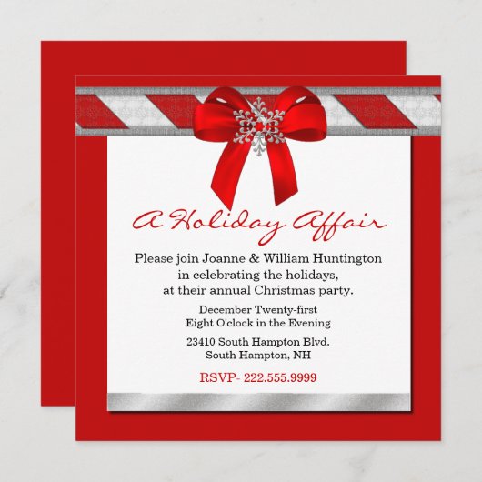 アホリディアースクリスマパーティの招待状 招待状 (正面/裏面)