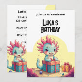 アホロトル男子 & 女子の誕生日パーティー 招待状 (正面/裏面)