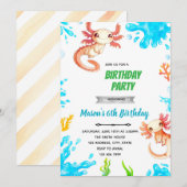 アホロトル男子 誕生日招待状 招待状 (正面/裏面)