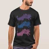 アホロトルTシャツ - 紫、青、ピンク Tシャツ (正面)