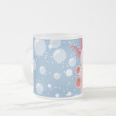 アホロートルおよび泡はっきりしたなベクトルデザイン フロストグラスマグカップ (正面左)