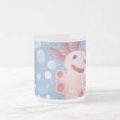 アホロートルおよび泡はっきりしたなベクトルデザイン フロストグラスマグカップ (中央)