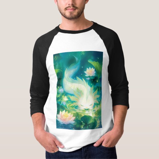 アホロートルの花のオアシス Tシャツ (正面)
