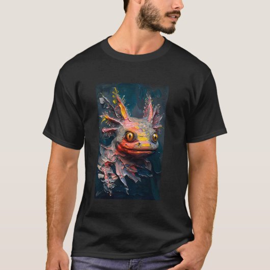 アホロートル 絵画 油絵 アート Tシャツ (正面)
