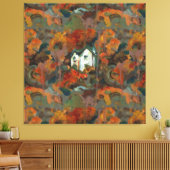 アホワイトハウス&秋の木 キャンバスプリント (インサイチュ (リビング))