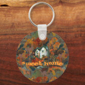 アホワイトハウス&秋の木 キーホルダー (正面)