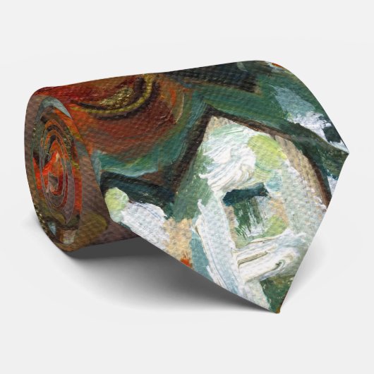 アホワイトハウス&秋の木 ネクタイ (ロール)