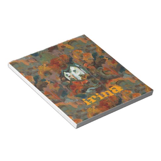 アホワイトハウス&秋の木 ノートパッド (アングル)