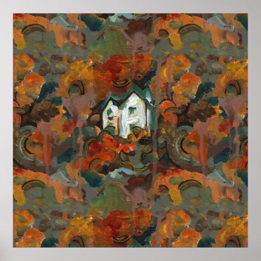 アホワイトハウス&秋の木 ポスター (正面)