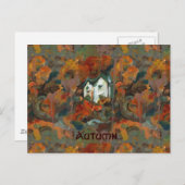 アホワイトハウス&秋の木 ポストカード (正面/裏面)