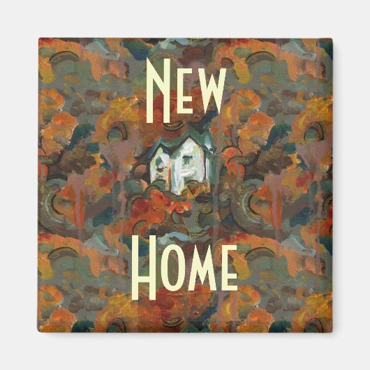 アホワイトハウス&秋の木 マグネット (正面)