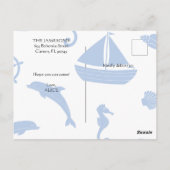 アホ航海のイそれは男の子の赤ちゃんシャワー招待状 ポストカード (裏面)