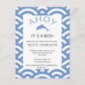 アホ航海のイそれは男の子の赤ちゃんシャワー招待状 ポストカード (正面)