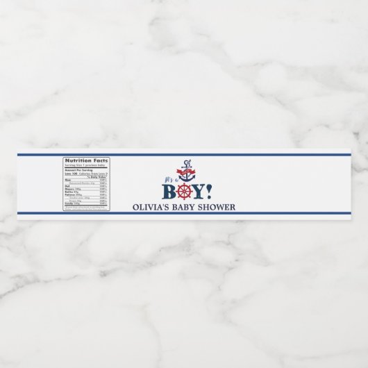 アホ航海のイ男の子いかりの赤ちゃんシャワー ペットボトルラベル (シングルラベル)