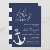 アホ航海のイ男の子ベイビーシャワー招待状 招待状 (正面/裏面)