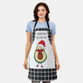 アボカおもしろいドのクリスマスプレゼント エプロン (着用した状態)