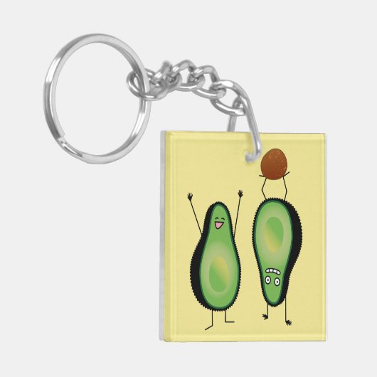 アボカおもしろいドの応援席緑の穴 キーホルダー (正面左)