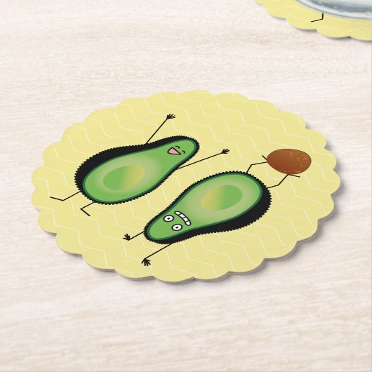 アボカおもしろいドの応援席緑の穴 ペーパーコースター (アングル)